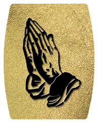 DAREC-516-BK-SH-GD Black Praying Hands Shimmer Gold